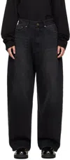 We11 Done Black Washed Loose-fit Jeans In Black