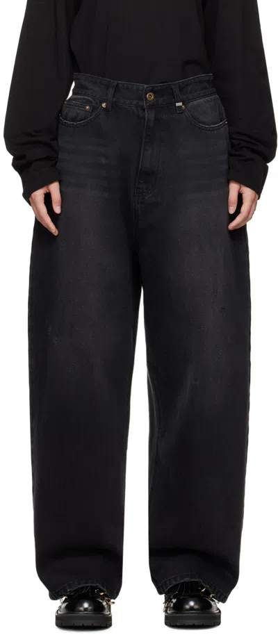 We11 Done Black Washed Loose-fit Jeans