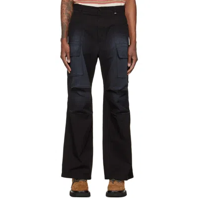 We11 Done Black Washed Multi Pocket Cargo Pants In Black 103282554