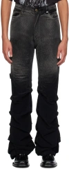 We11 Done Black Washed Wrinkled Trousers In Black