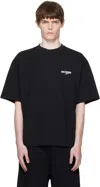 We11 Done Black Wave Logo T-shirt In Black