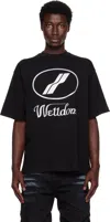 We11 Done Destroyed Reverse Logo Cotton T-shirt In Black