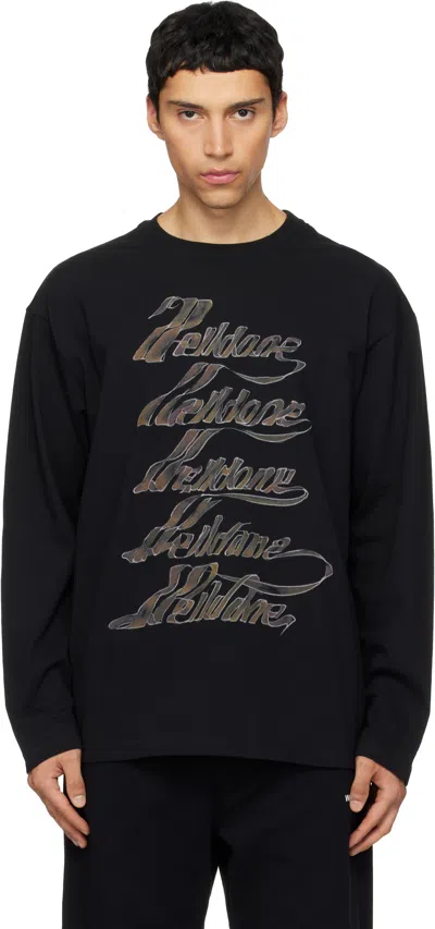 We11 Done Black 'we11done' Multi Logo T-shirt