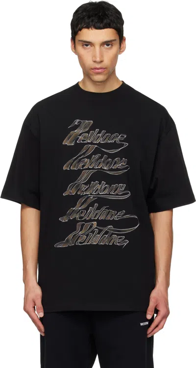 We11 Done Ribbon Multi-logo T-shirt In Black