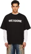 We11 Done Black Large Basic Logo T-shirt In Black