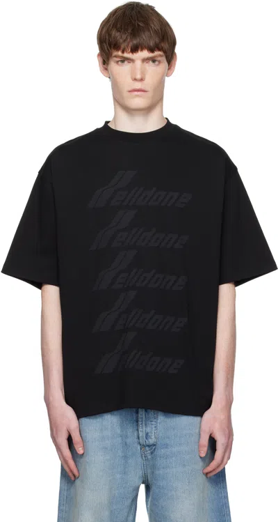 We11 Done Black 'welldone' Front Logo T-shirt