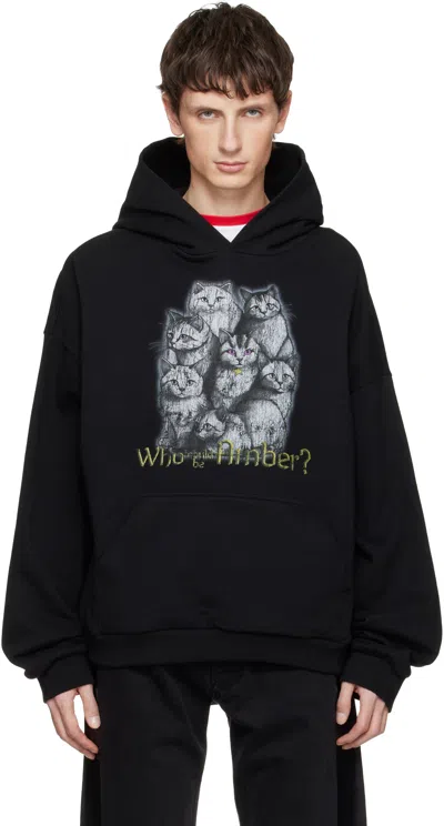 We11 Done Black Who Is Amber Hoodie In Multi