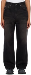 We11 Done Black Wide-leg Jeans In Black