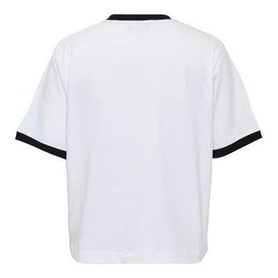 We11 Done Black Womens Amber Logo Cropped Tee In White