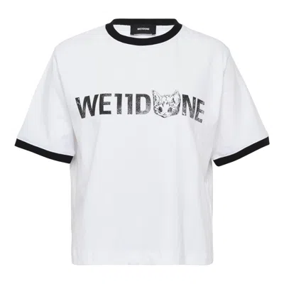 We11 Done Black Womens Amber Logo Cropped Tee In White