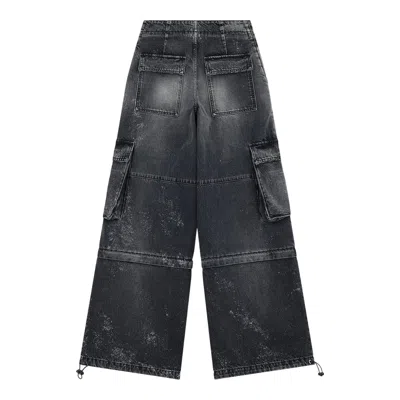 We11 Done Black Womens Cargo Denim Trouser