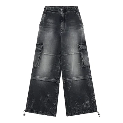 We11 Done Black Womens Cargo Denim Trouser