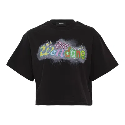 We11 Done Black Womens Crayon Logo T-shirt