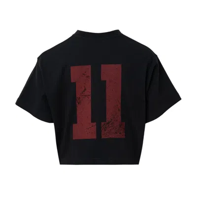 We11 Done Black Womens Cropped Rhineston Tee