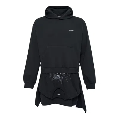 We11 Done Black Womens Layered Hoodie Dress