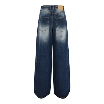 We11 Done Black Womens Rhinestone Denim In Blue