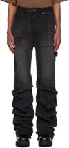 We11 Done Black Wrinkled Jeans In Black