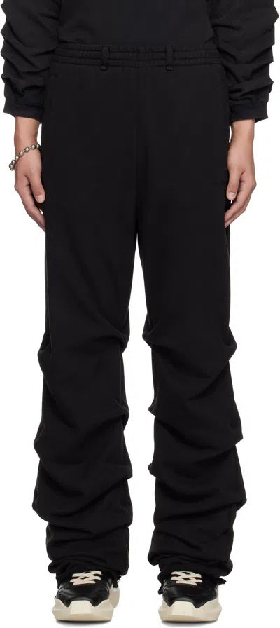 We11 Done Black Wrinkled Straight Jogger Sweatpants