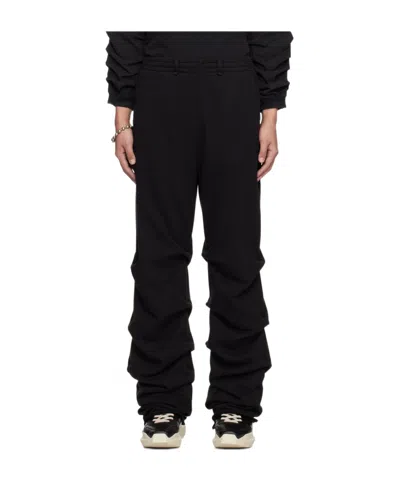 We11 Done Black Wrinkled Straight Jogger Sweatpants