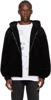 We11 Done Zippered Hooded Sweatshirt In Black