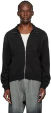 We11 Done Black Zip Sweater In Black