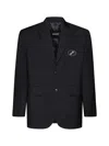 We11 Done We11done Black Oversized Logo Blazer In Black