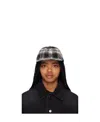 We11 Done Bleach-wash Checkered Cap In Black