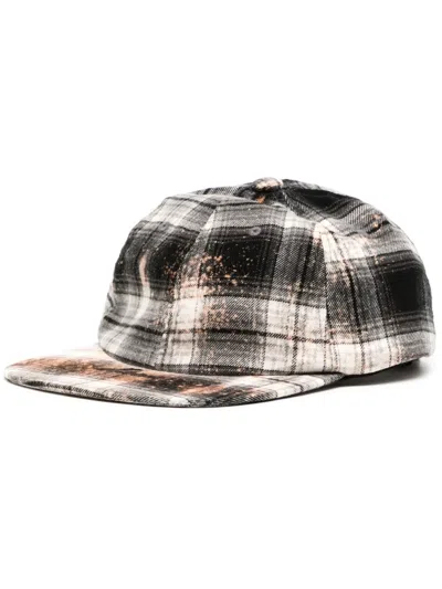 WE11 DONE BLEACH-WASH CHECKERED CAP