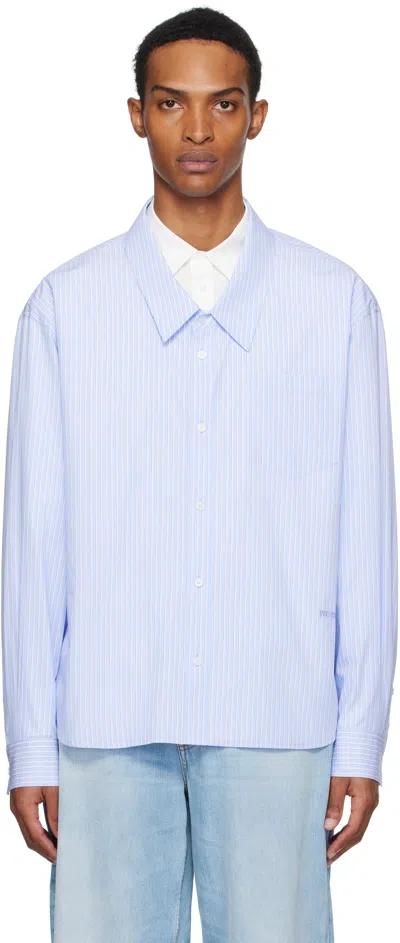 We11 Done Blue & White Layered Shirt
