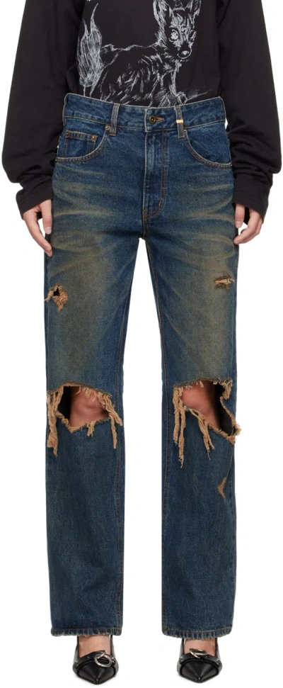 We11 Done Blue Distressed Jeans