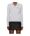 We11 Done Blue Double Patched Knit Polo In Gray