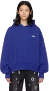 We11 Done Blue Embroidered Wappen Hoodie In Blue