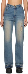 We11 Done Jeans With Belt Loops In Blue