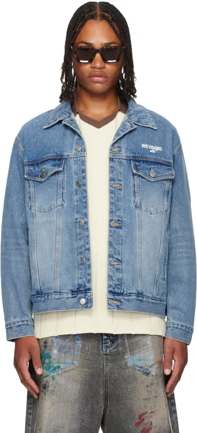 We11 Done Blue Logo Trucker Denim Jacket