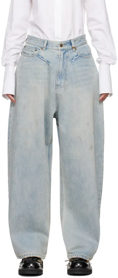 We11 Done Blue Loose-fit Jeans In Sky