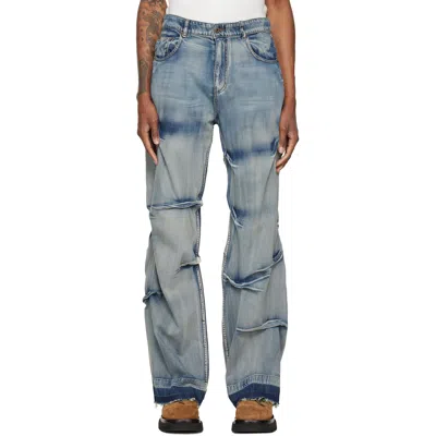 We11 Done Blue Multi-tuck Denim Jeans