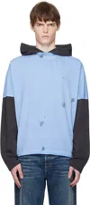We11 Done Painted Long-sleeved Hoodie In Blue