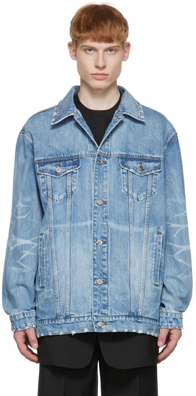We11 Done Blue Trucker Denim Jacket