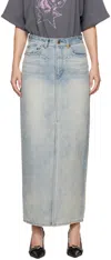 We11 Done Blue Washed Denim Maxi Skirt In Sky