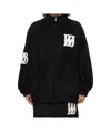 We11 Done Boucle Logo Fleece Jacket In Black