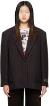We11 Done Brown Check Blazer In Brown