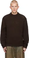We11 Done Long-sleeved Sweater In Brown