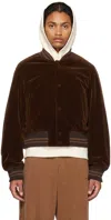 We11 Done Brown Padded Bomber Jacket In Brown