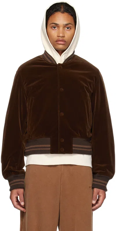 We11 Done Brown Padded Bomber Jacket