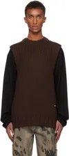 We11 Done Brown Sleeveless Sweater In Brown
