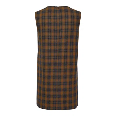 We11 Done Brown Womens Check Pattern Dress In Multi