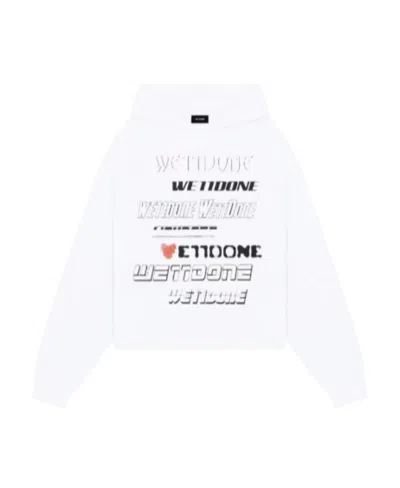 We11 Done Bullet Screen Printed Hooded Sweater In White