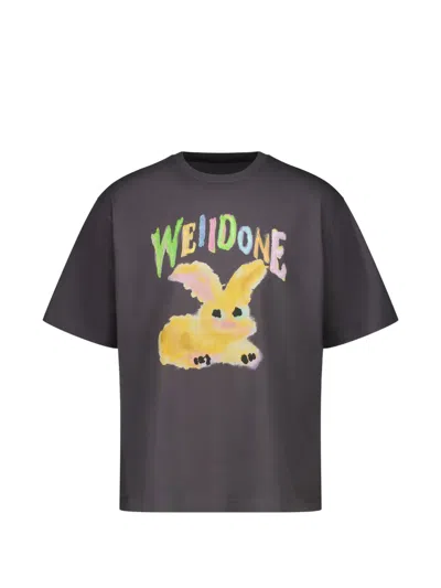 We11 Done Bunny Crew-neck T-shirt In Gray