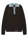 We11 Done Button Collar Polo Top In Black