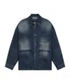 We11 Done Button Long-sleeved Denim Coat In Black